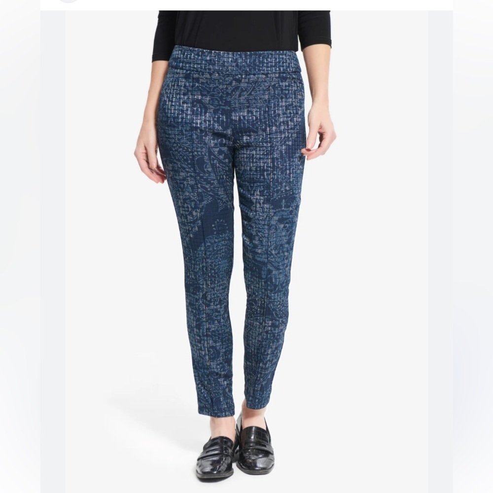 Joseph Ribkoff dark blue pull on trousers pants ankle length skinny Sz 8